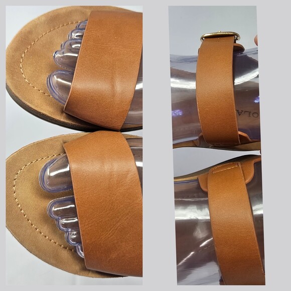 Solanz Plenty Strappy Ankle Sandals Womens Size 7 M Brown Faux Leather - Picture 10 of 11